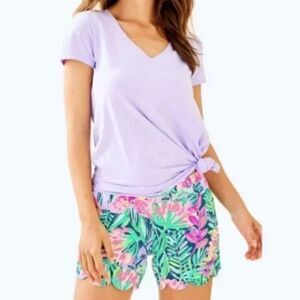 NWT Lilly Pulitzer Magnolia Shorts Women Size 00 Scalloped Hem Slathouse Soiree
